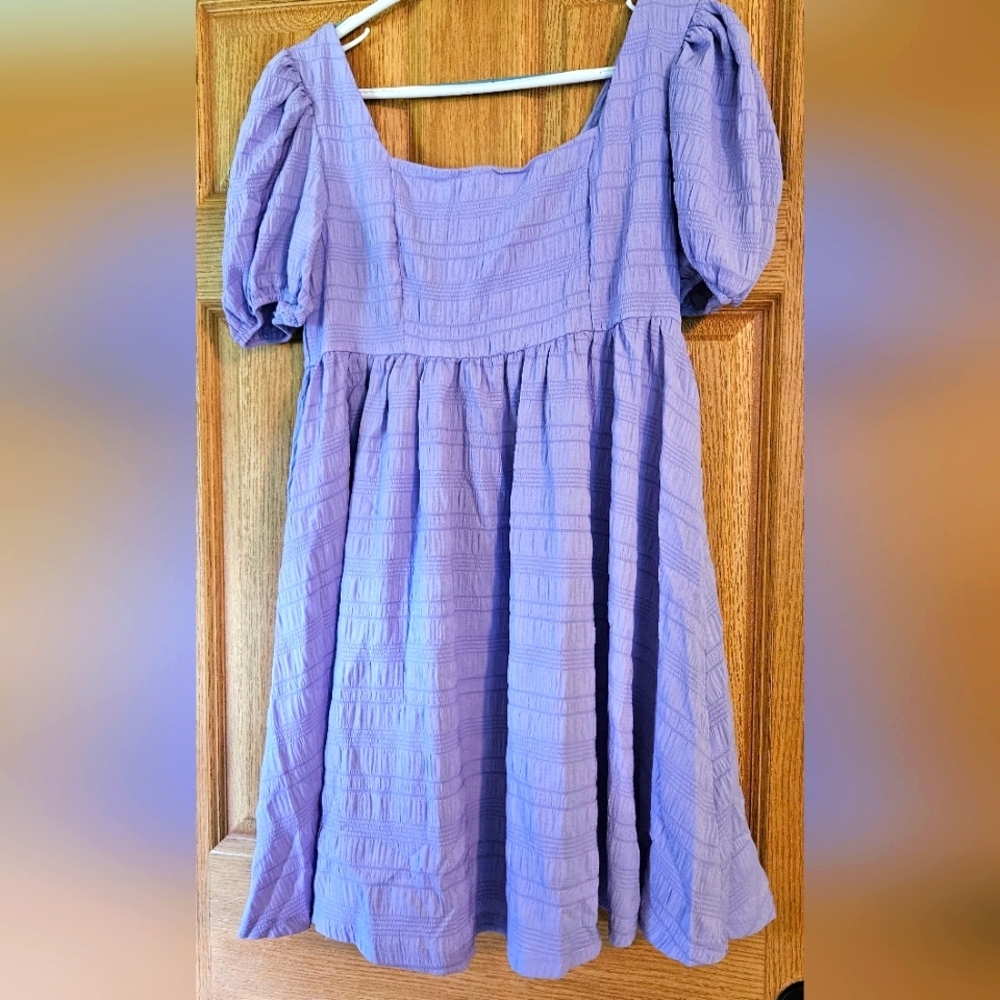 Shein NWT Flowy Mini Baby Doll Dress with Puffy Sleeves Sz. XL Fit & Flare